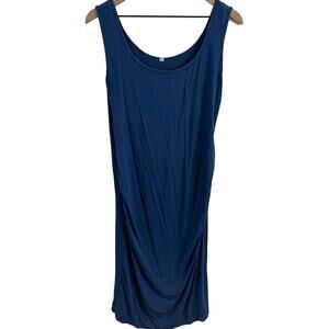 Maternity Blue Tank Ruched Maternity Dress Size Medium
